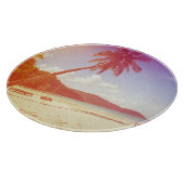 ビーチシーン、ココナッツツリー、木製ベッド。 カッティングボード (角)