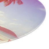 ビーチシーン、ココナッツツリー、木製ベッド。 カッティングボード (角)