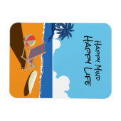 ビーチシーン,サーフボード,椅子,海 マグネット (横)