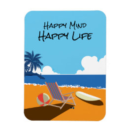 ビーチシーン，サーフボード，椅子，海 マグネット