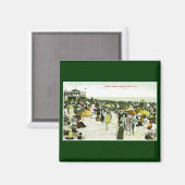 ビーチシーン、ニュージャージー州アスベリーパーク マグネット (正面/裏面)