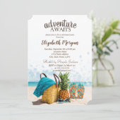 ビーチシーン、パイナップル退職パーティー 招待状 (スタンド正面)