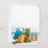 ビーチシーン、パイナップル退職パーティー 招待状 (裏面)