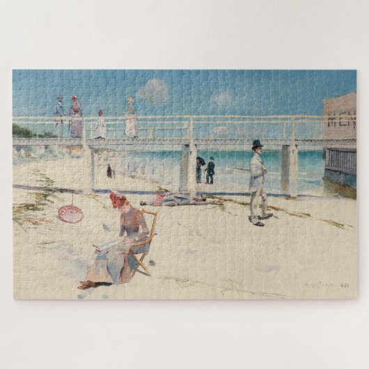 ビーチシーン(Holiday at Mentone) (Australian Art) ジグソーパズル (横)