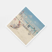 ビーチシーン(Holiday at Mentone) (Australian Art) スタンダードランチョンナプキン (角)