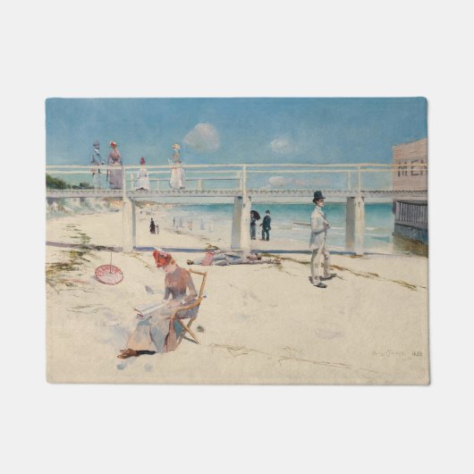 ビーチシーン(Holiday at Mentone) (Australian Art) ドアマット (正面)