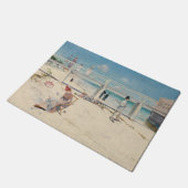 ビーチシーン(Holiday at Mentone) (Australian Art) ドアマット (アングル)