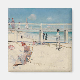 ビーチシーン(Holiday at Mentone) (Australian Art) マグネット