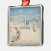 ビーチシーン(Holiday at Mentone) (Australian Art) メタルオーナメント (左)