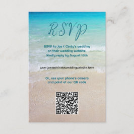 ビーチシーンQRコードウェブサイトRSVPエンクロージャカード エンクロージャーカード