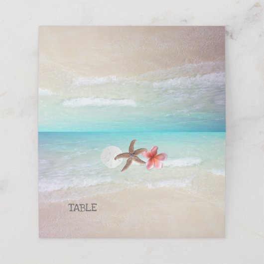 ビーチシーンStarfishプルメリアテーブルシーティングカード プレイスカード (外部開封)