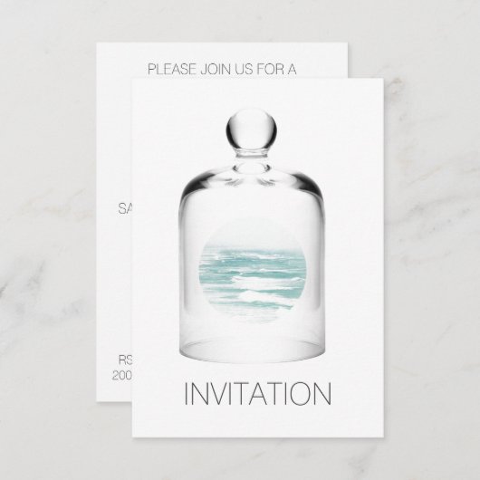 ビーチシー海クラブパーティーVIP招待状 招待状 (正面/裏面)