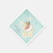 ビーチシー海ショアコースタルシェルウェディングパーティー スタンダードカクテルナプキン (角)