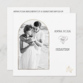 *~*ビーチシーAR7 RSVP写真QR 結婚s 招待状 (正面/裏面)