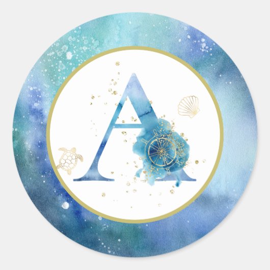 *~*ビーチシ航海のェル封筒用シールシール ラウンドシール (正面)