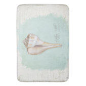 ビーチシ航海のーシェル水色青白 バスマット (正面縦)