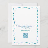 ビーチスお洒落ケッチ手描きQR RSVP結婚's 招待状 (裏面)