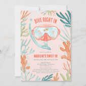 ビーチスキューバダイビング水の色の海の生活スウィート16 招待状 (正面)