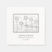 ビーチスケ結婚ッチの紙カクテルナプキン スタンダードカクテルナプキン (正面)