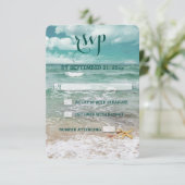ビーチスタイリッシュスターフィッシュウェディングRSVP 出欠カード (スタンド正面)