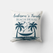ビーチスタイリッシュハウスパームツリーハンモックファミリー名 クッション (正面)