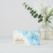 ビーチスタイルホワイトカメQRコードのスキャン 名刺 (スタンド正面)