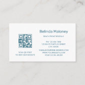 ビーチスタイルホワイトカメQRコードのスキャン 名刺 (裏面)