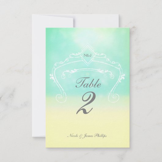 ビーチスタイル エレガント ヴィンテージ ウェディング テーブルナンバー (正面)