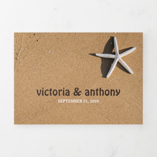 ビーチスタフィッ結婚ズスイート 三つ折り招待状 (カバー)