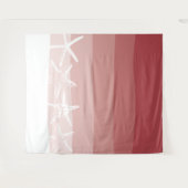 ビーチスターフィッエレガントクコーラルストライプズバックドロップ タペストリー (正面(横))