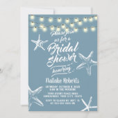 ビーチスターフィッエレガントグダスティブルーブライダルシャワー 招待状 (正面)