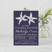 ビーチスターフィッシュカップル結婚ズブライダルシャワー 招待状 (スタンド正面)