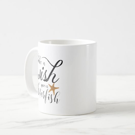 ビーチスターフィッシュコーヒーマグ引用文 コーヒーマグカップ (正面左)