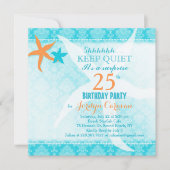 ビーチスターフィッシュサプライズ誕生日パーティー 招待状 (正面)