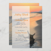 ビーチスターフィッシュサンセットウェディングレセプションのみ 招待状 (正面/裏面)