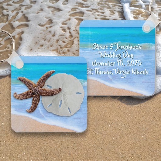 ビーチスターフィッシュサンドドル結婚式の引き出物 キーホルダー