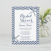 ビーチスターフィッシュシェブロンストライプブライダルシャワー 招待状 (スタンド正面)