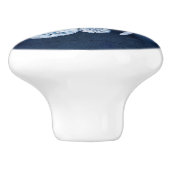 ビーチスターフィッシュシーシェルズネイビーブルー素朴ウッド セラミックノブ (側面)