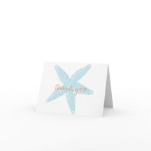 ビーチスターフィッシュノートカードサンキューカード