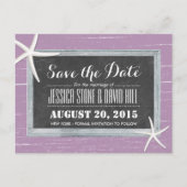 ビーチスターフィッシュバイオレット風化木材を保存 案内ポストカード (正面)