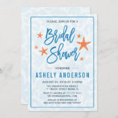 ビーチスターフィッシュブライダルシャワー招待 招待状 (正面/裏面)