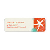 ビーチスターフィッシュレッド結婚アクア差出人住所 ラベル (正面)