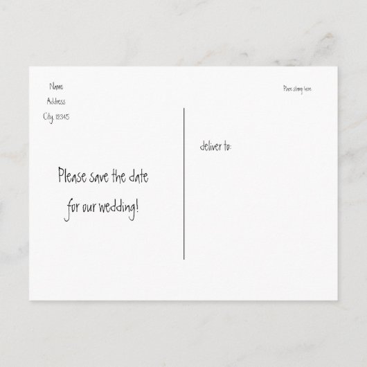 ビーチスターフィッシュヴィンテージ結婚式はがき救の日付 案内ポストカード (裏面)