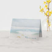 ビーチスターフィッシュ海水彩同情カード カード (黄色い花)