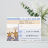 ビーチスターフィッシュ結婚式返信チケット 出欠カード (スタンド正面)