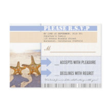 ビーチスターフィッシュ結婚式返信チケット