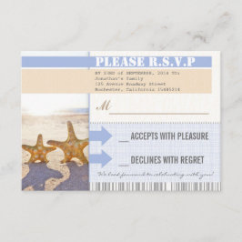 ビーチスターフィッシュ結婚式返信チケット 出欠カード