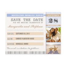 ビーチスターフィッシュ&あなたの写真を保存する日付チケット