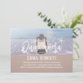 ビーチスターフィッシュ＆ランタン 15歳の誕生日パーティー 招待状 (スタンド正面)