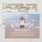 ビーチスターフィッシュ＆ランタン 15歳の誕生日パーティー 招待状 (正面/裏面)